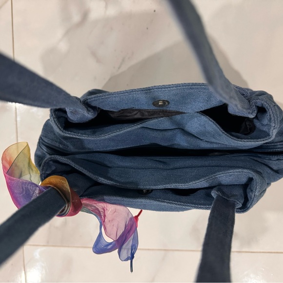 Girls Embroidered Denim Bag , with cosmetic/ coin purse medium size - Picture 7 of 10